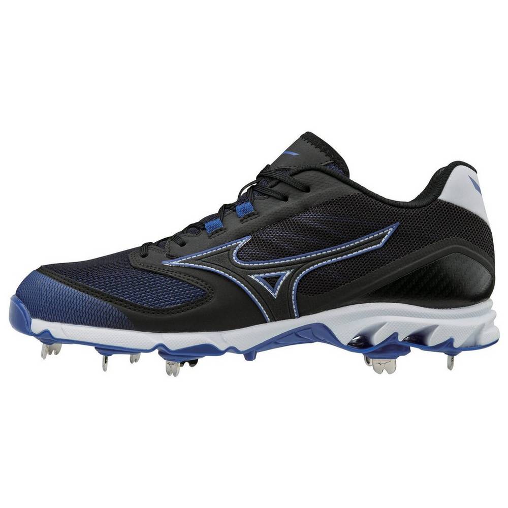 Mizuno Men's 9-Spike Dominant 2 Low Metal Baseball Cleats Black/Royal (320561-JZN)